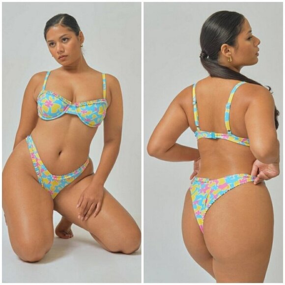 💕BLACKBOUGH💕 Amelia Frilled Cheeky Bottoms ~ Pina Colada Large L NWOT - Picture 1 of 11